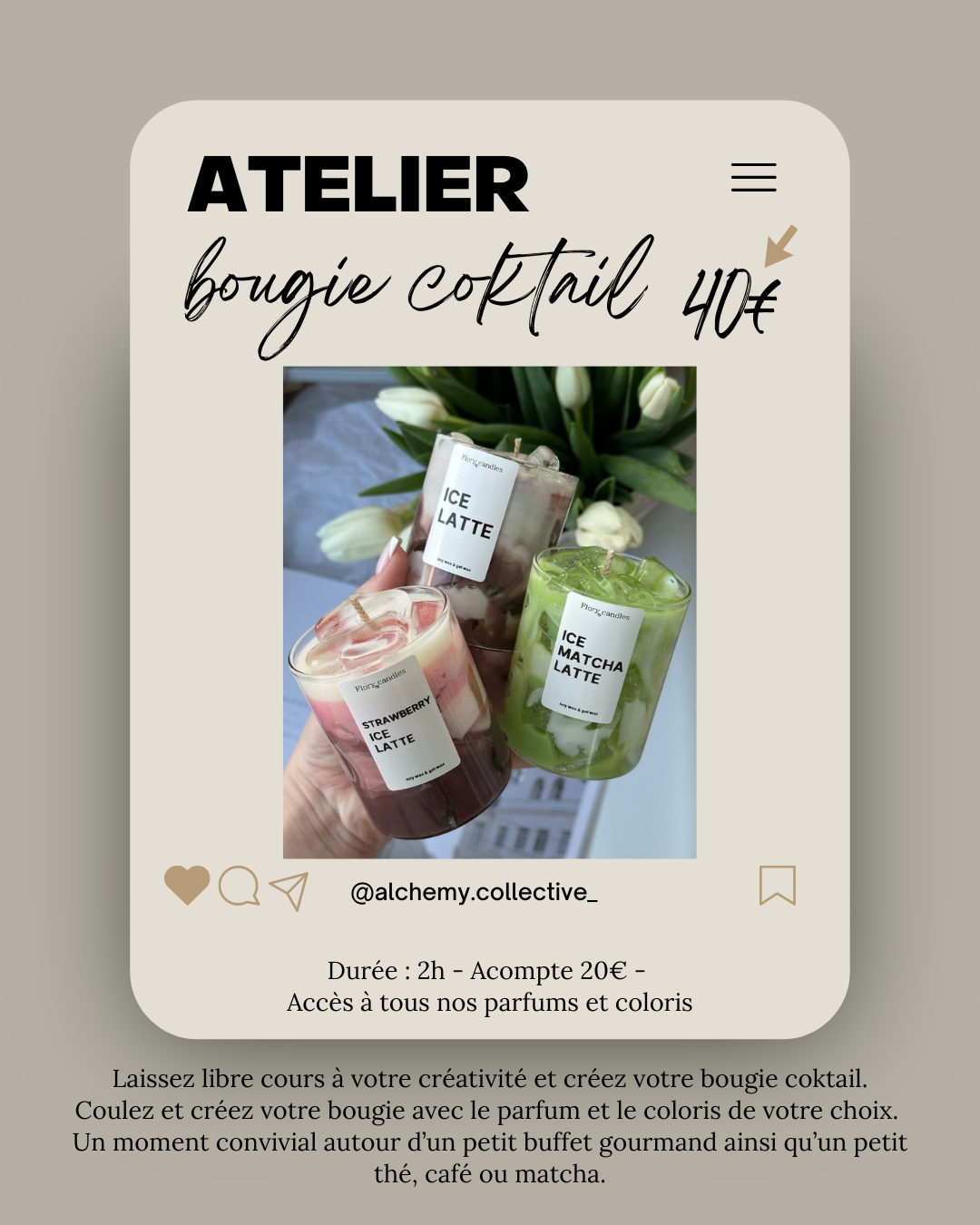 Atelier Bougie Cocktail - 40€