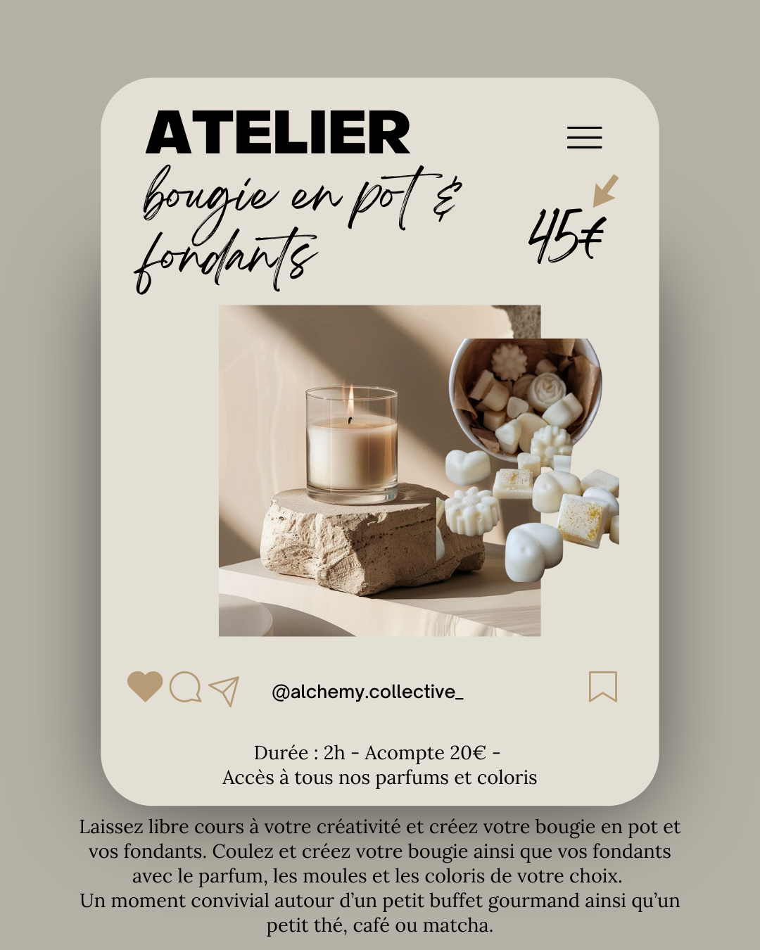 Atelier Bougie en Pots & Fondants Parfumés - 45 €