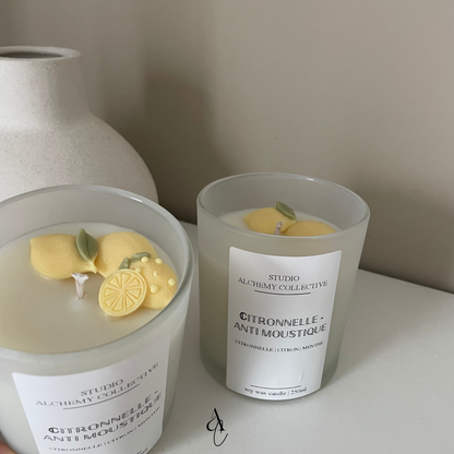 Bougie en pot - Citronnelle Anti moustique 🍋