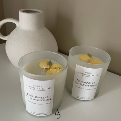 Bougie en pot - Citronnelle Anti moustique 🍋