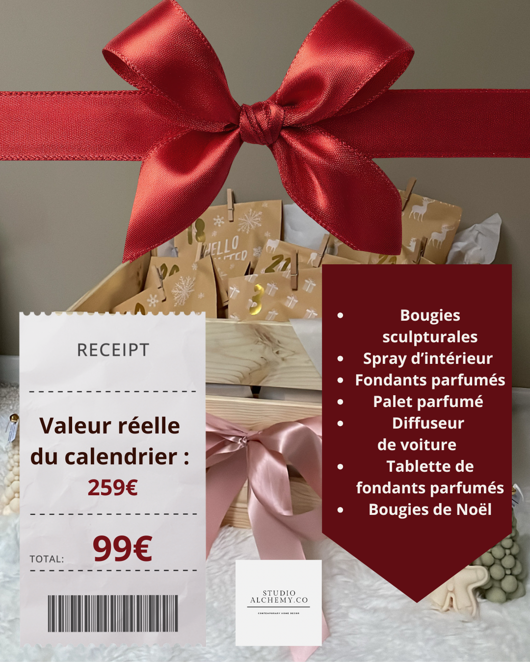 Calendrier de l’Avent - 24 cases - Mixte 🤍